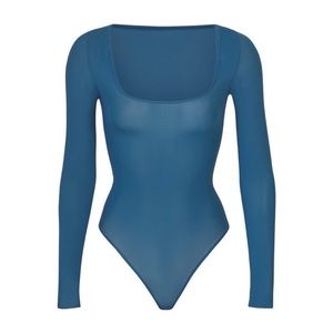 Skims Jelly Ocean blue Bodysuit and matching jelly bra